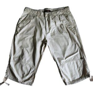 Men's 38 Shorts Point Zero Flat Front DNM Original Beige Cotton Zip Button